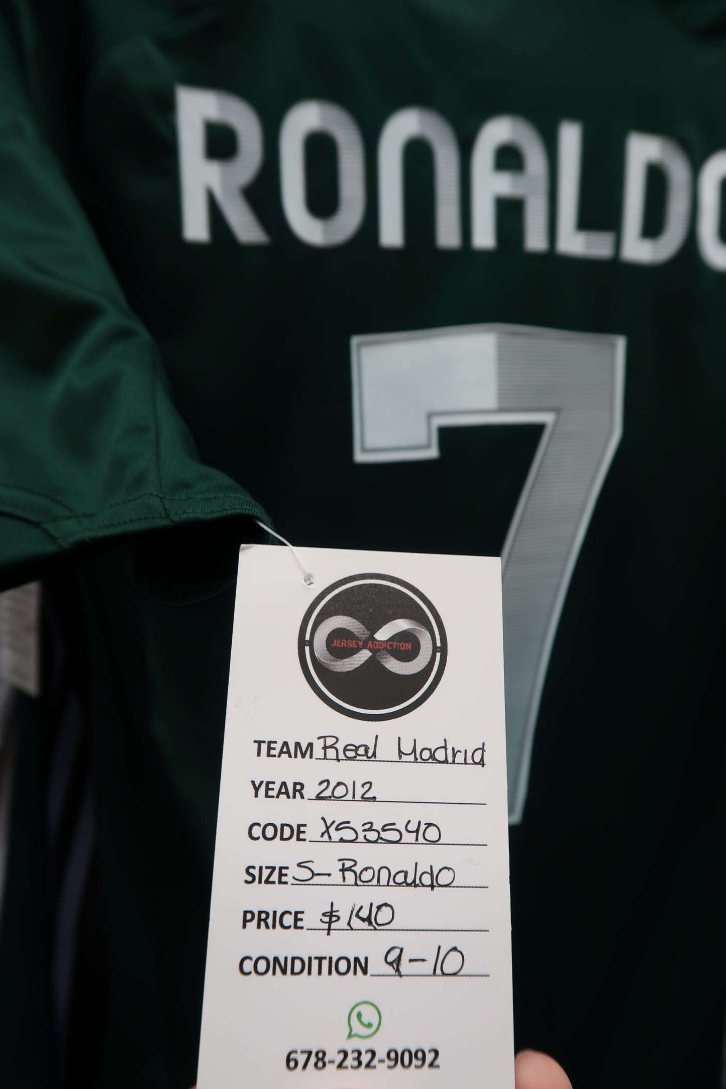 2012-13 Real Madrid Ronaldo 7 Third Jersey tag