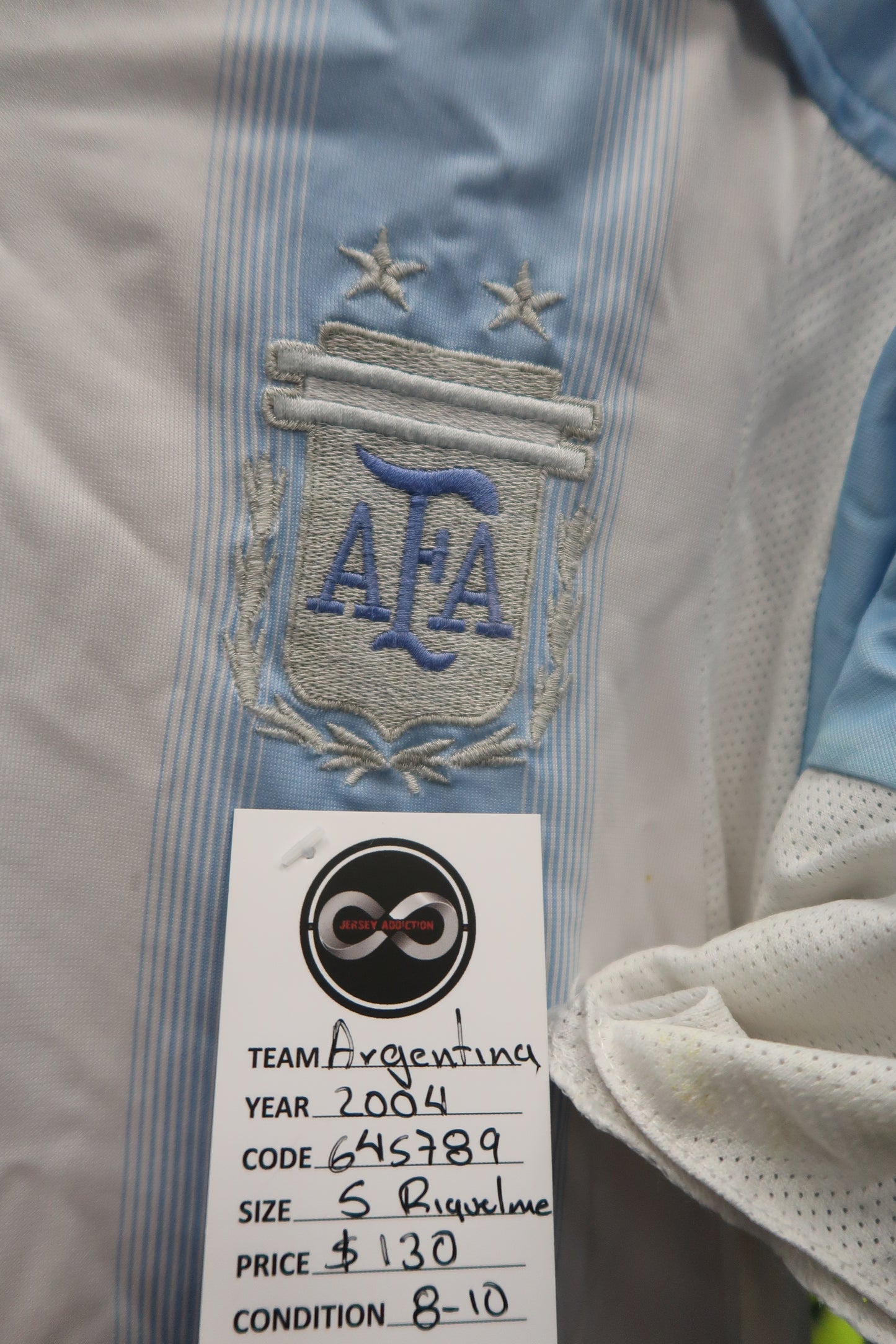 2004 Argentina Riquelme 8 Home Jersey tag
