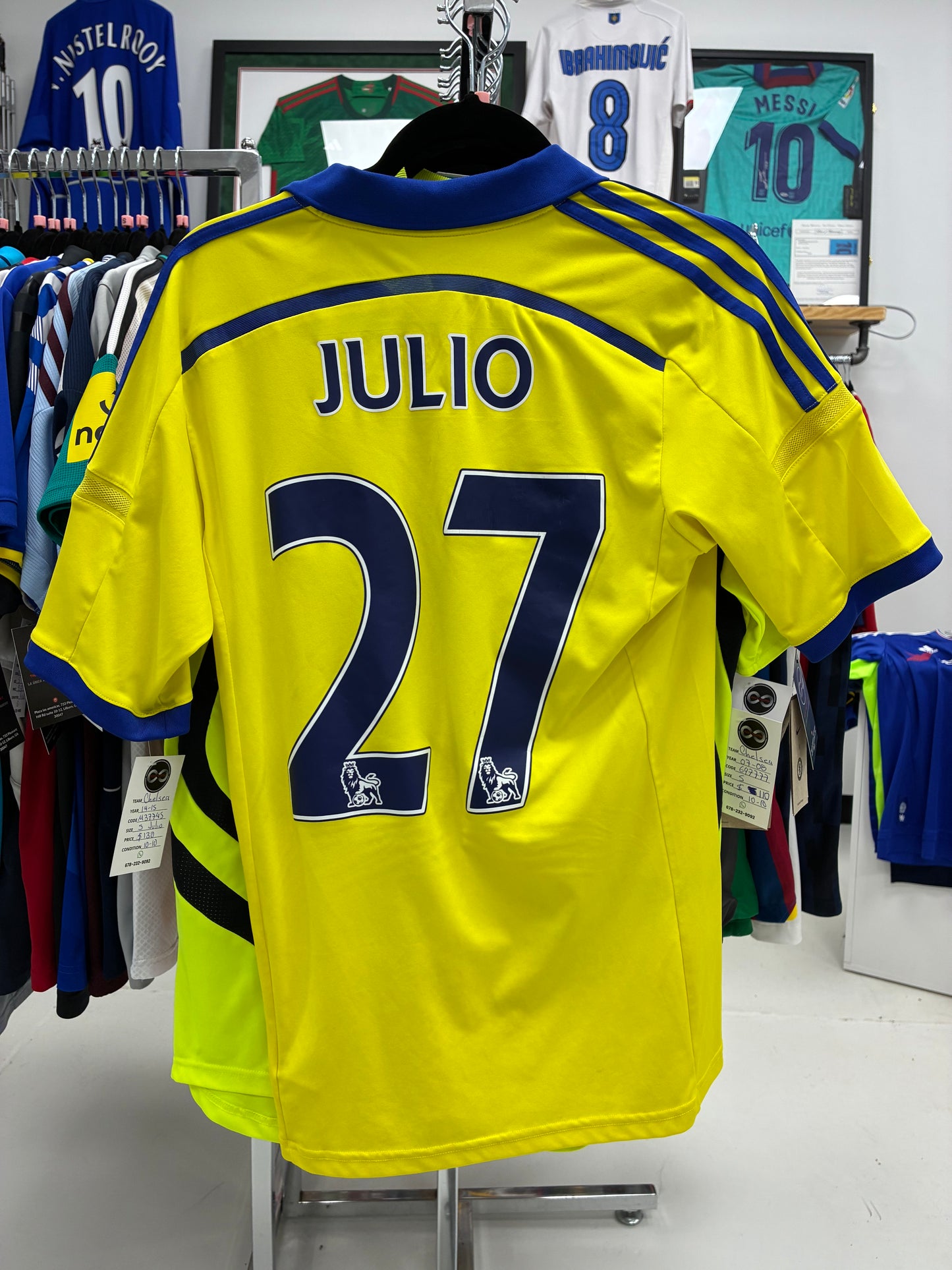 2014-15 Chelsea FC 27 Julio Away Jersey / Small / 10-10