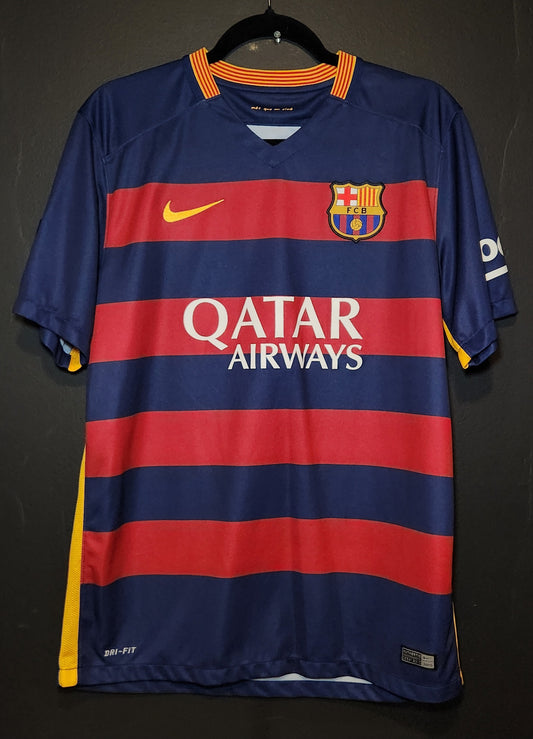 2015-16 FC Barcelona Home Jersey / Large / Excellent