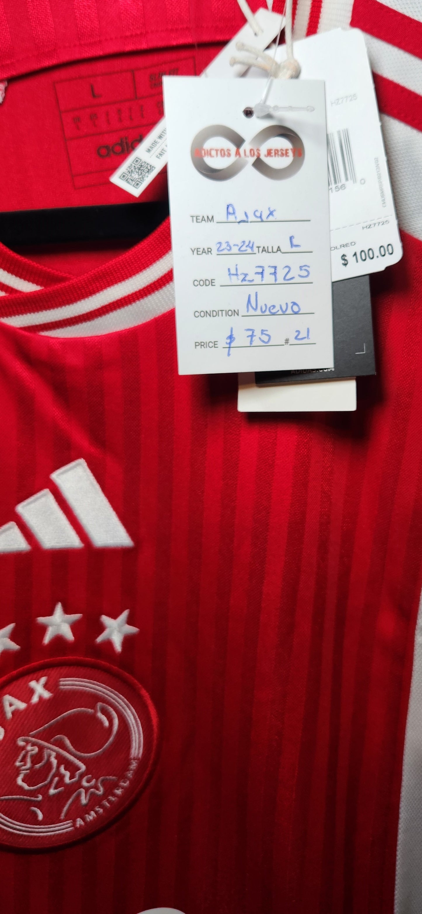 2023-24 AFC Ajax Home Jersey / Large / New