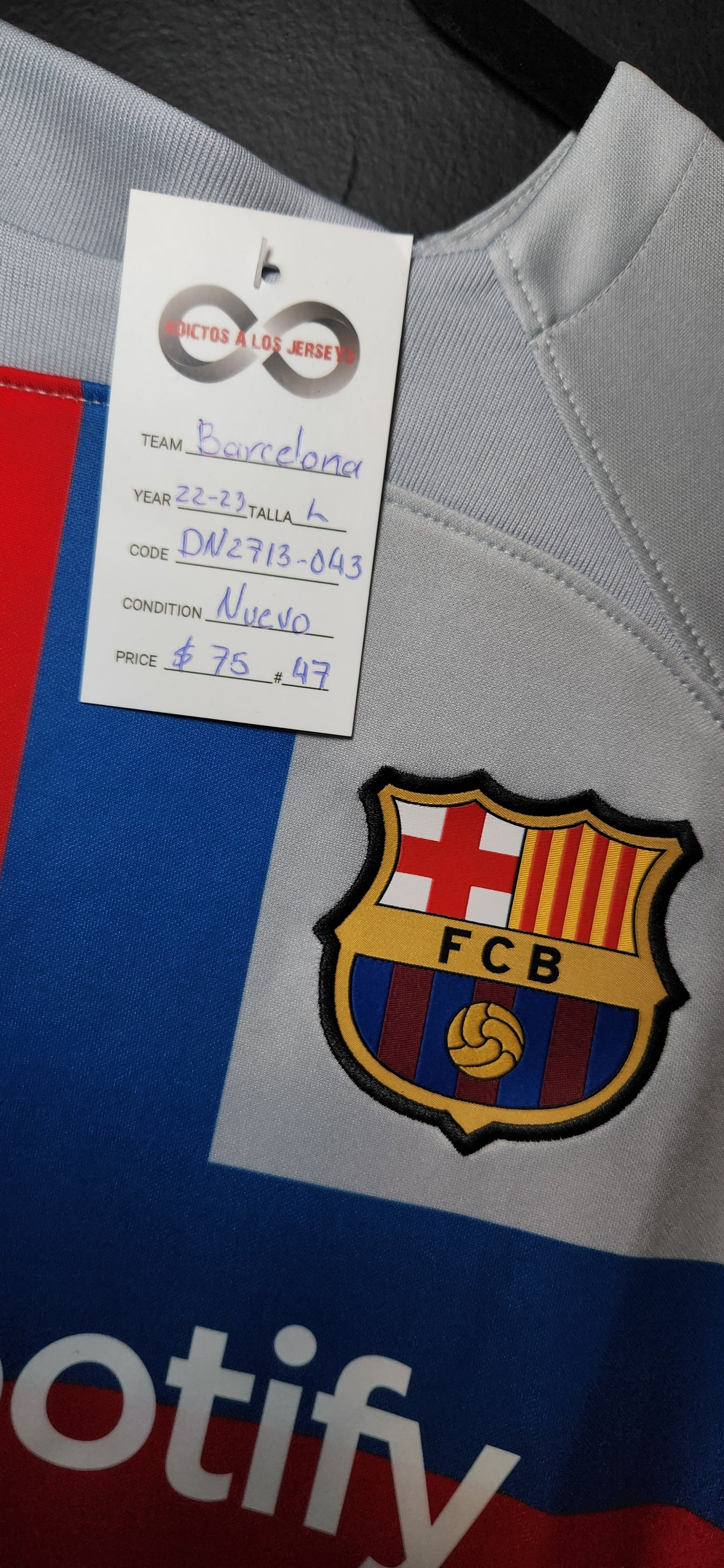 2022-23 FC Barcelona Away Jersey / Lg & M / New