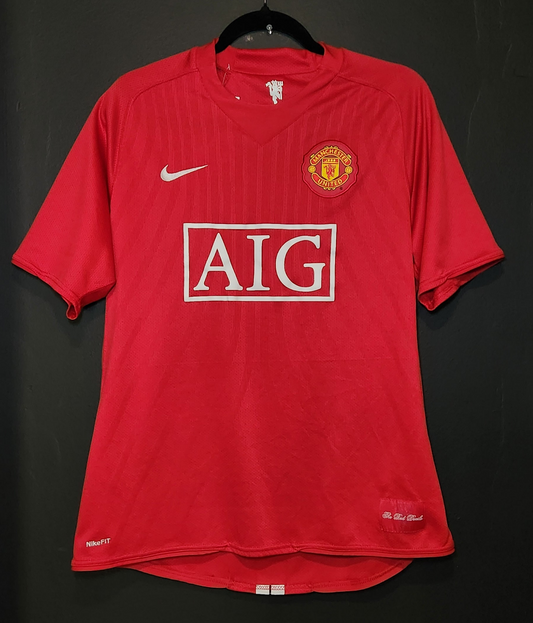 2007-08 Manchester United Home Jersey / Large / Excellent