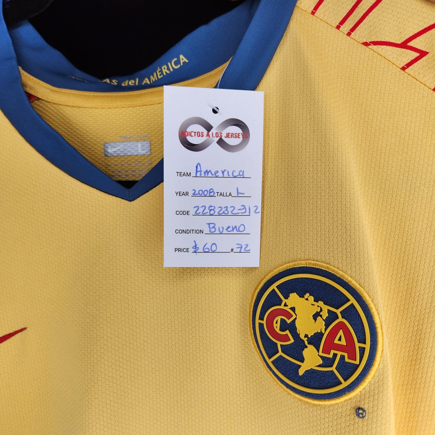 2008 Club America Home Jersey / Large / Good