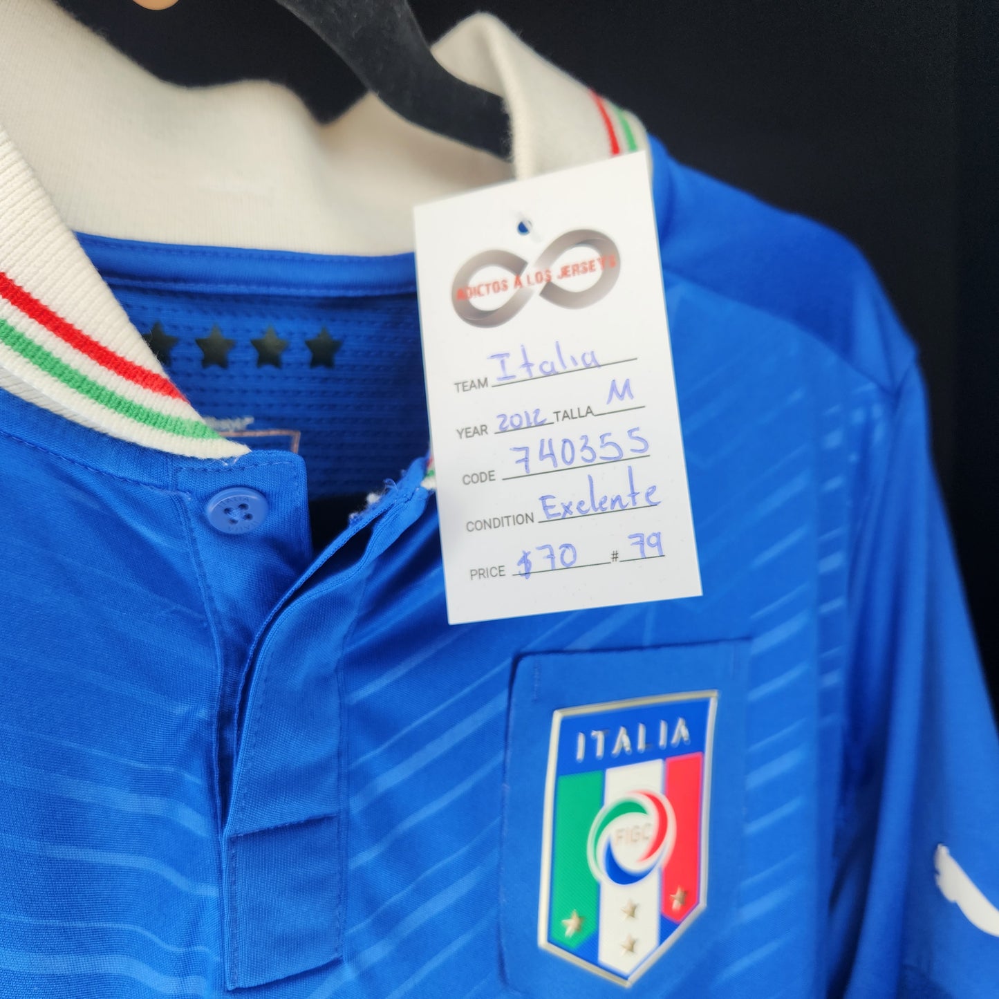 2012 Italy Home Jersey / Medium / Excellent