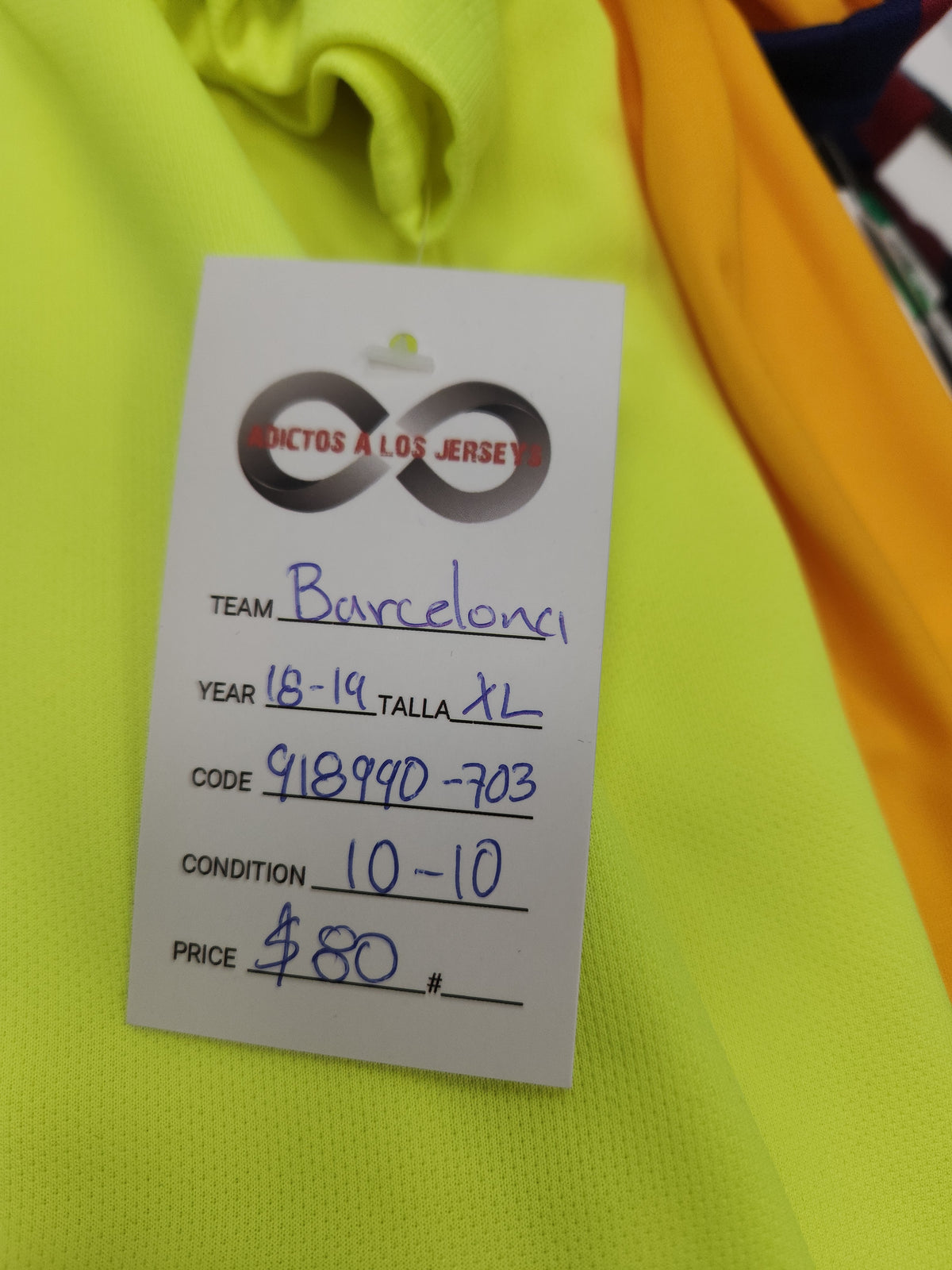 2018-19 FC Barcelona Away Jersey / XL / 10/10