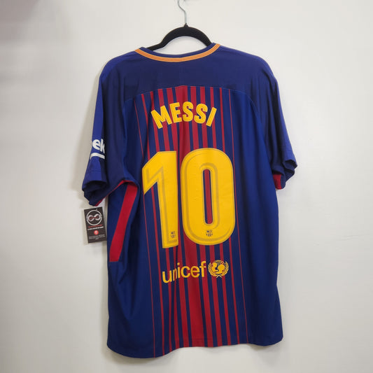 2017-18 Barcelona Messi 10 Home Jersey / X-Large / 8/10