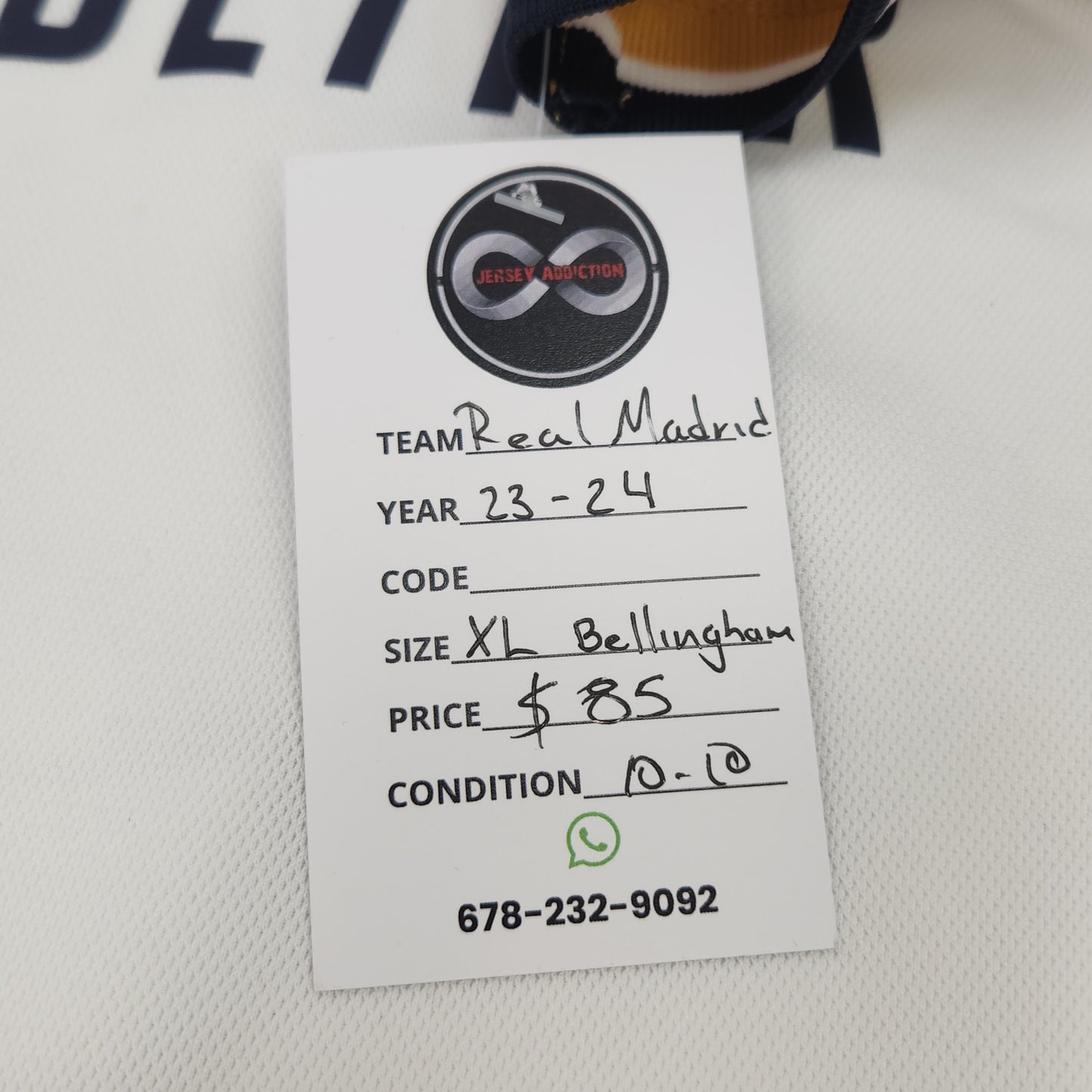 2023-24 Real Madrid Bellingham 5 Home Jersey / X-Large / 10/10