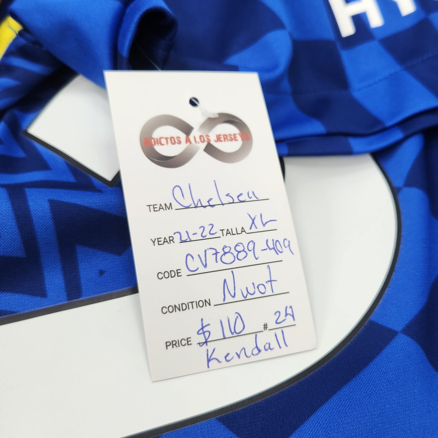 2021-22 Chelsea FC Kendall 24 Home Jersey / X-Large / New