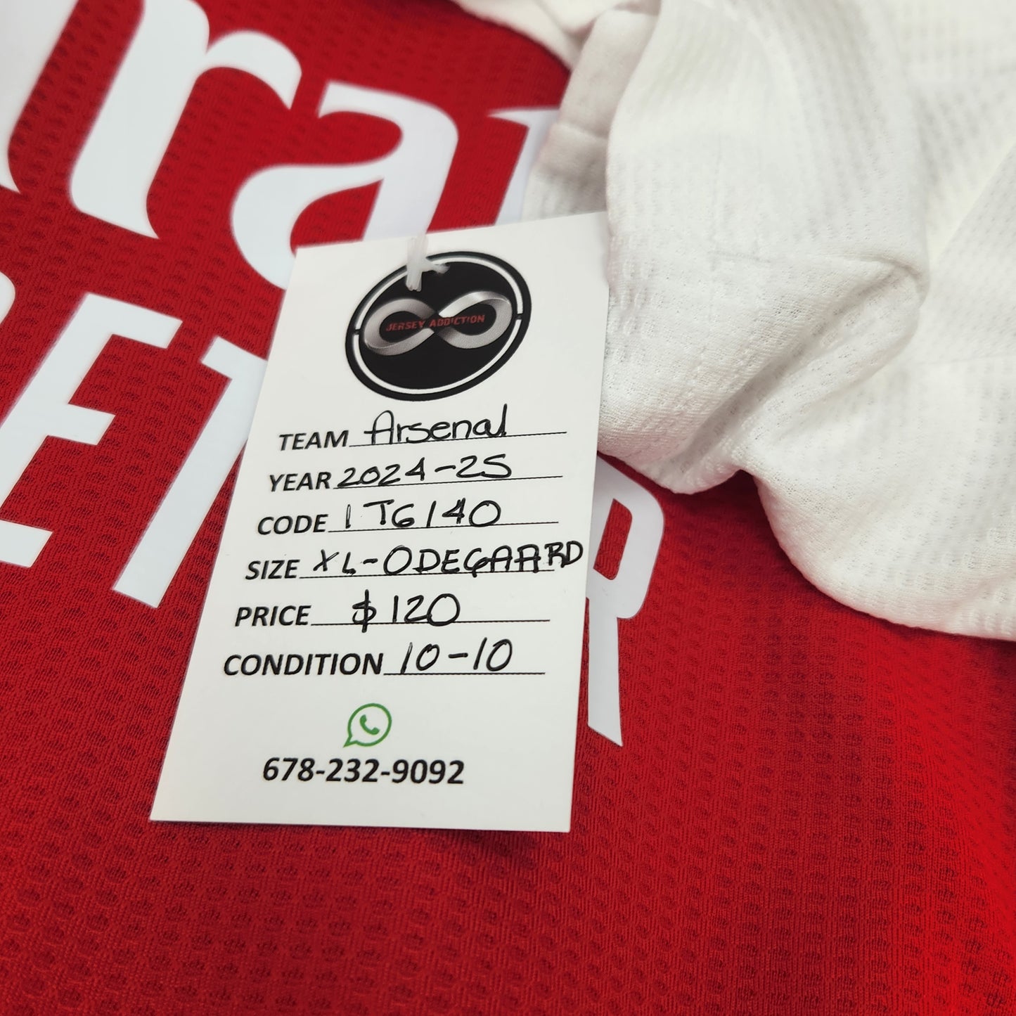 2024-25 Arsenal FC Odegaard 8 Home Jersey / X-Large / 10/10