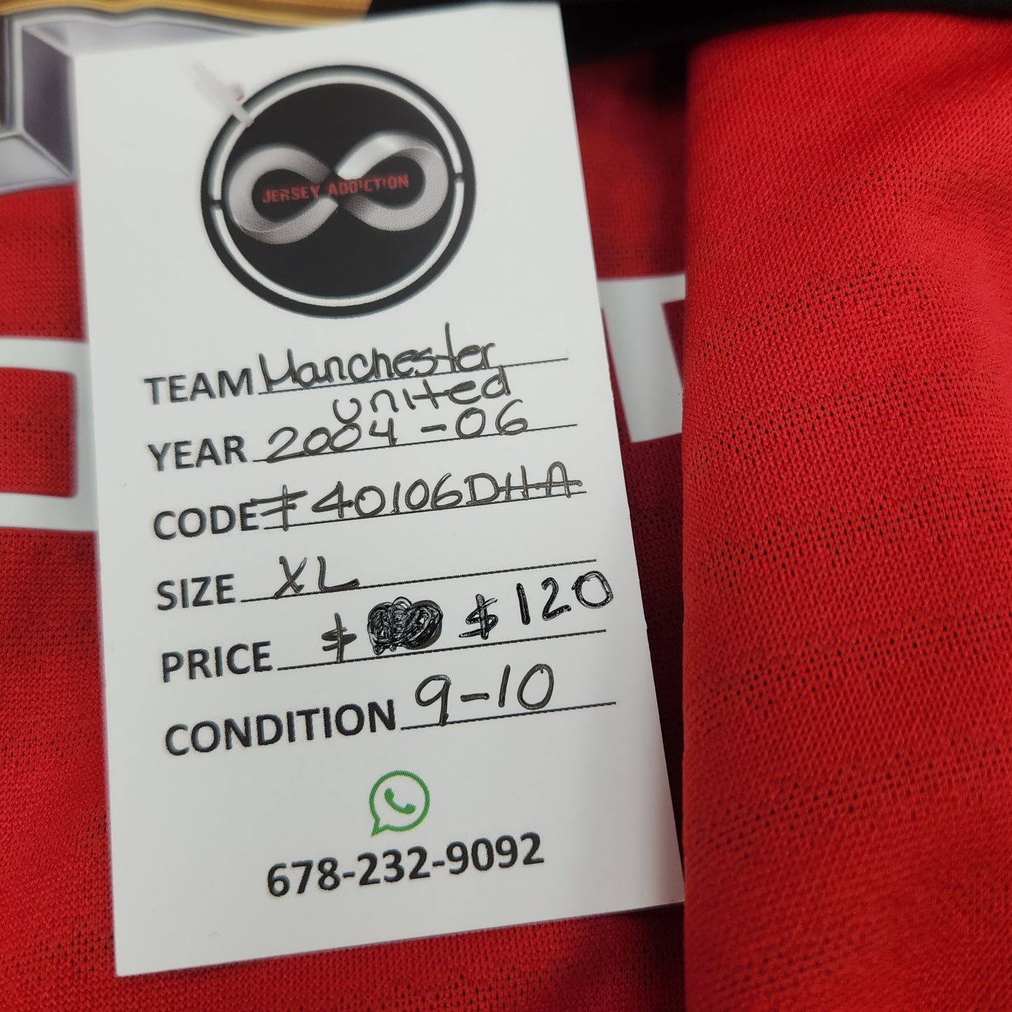 2004-05 Manchester United Home Jersey / X-Large / 9/10