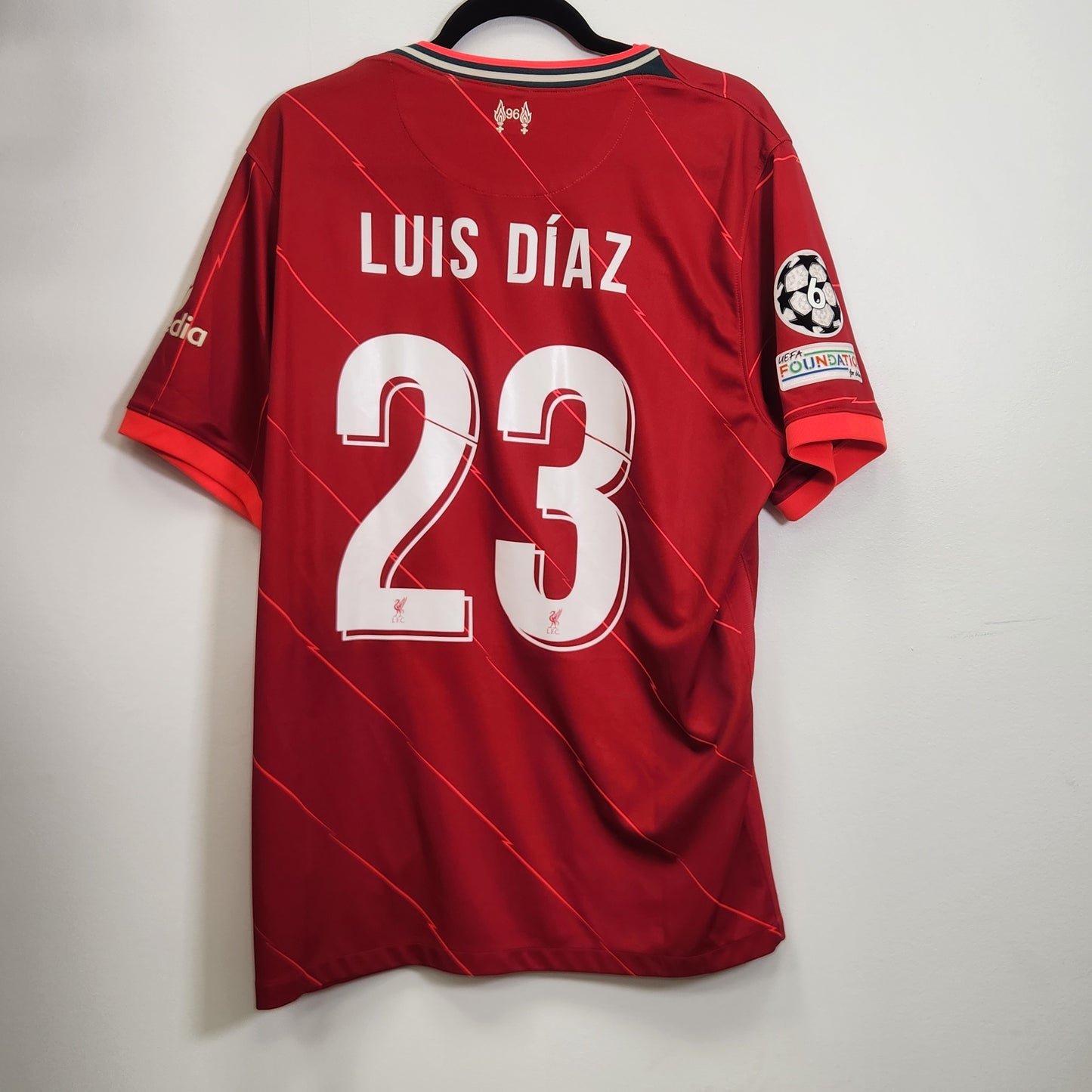 2021-22 Liverpool FC Luis Diaz 23 Home Jersey / X-Large / New