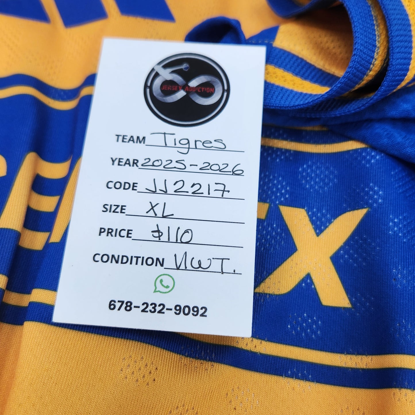 2025-26 Tigres UANL Player Version Home Jersey / X-Large / New