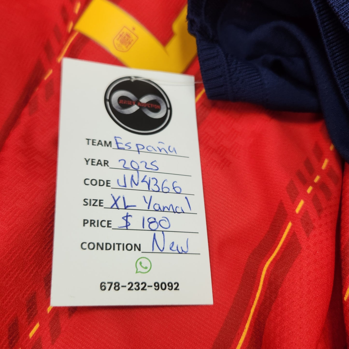2025 Spain Lamine Yamal 19 Home Jersey / X-Large / New