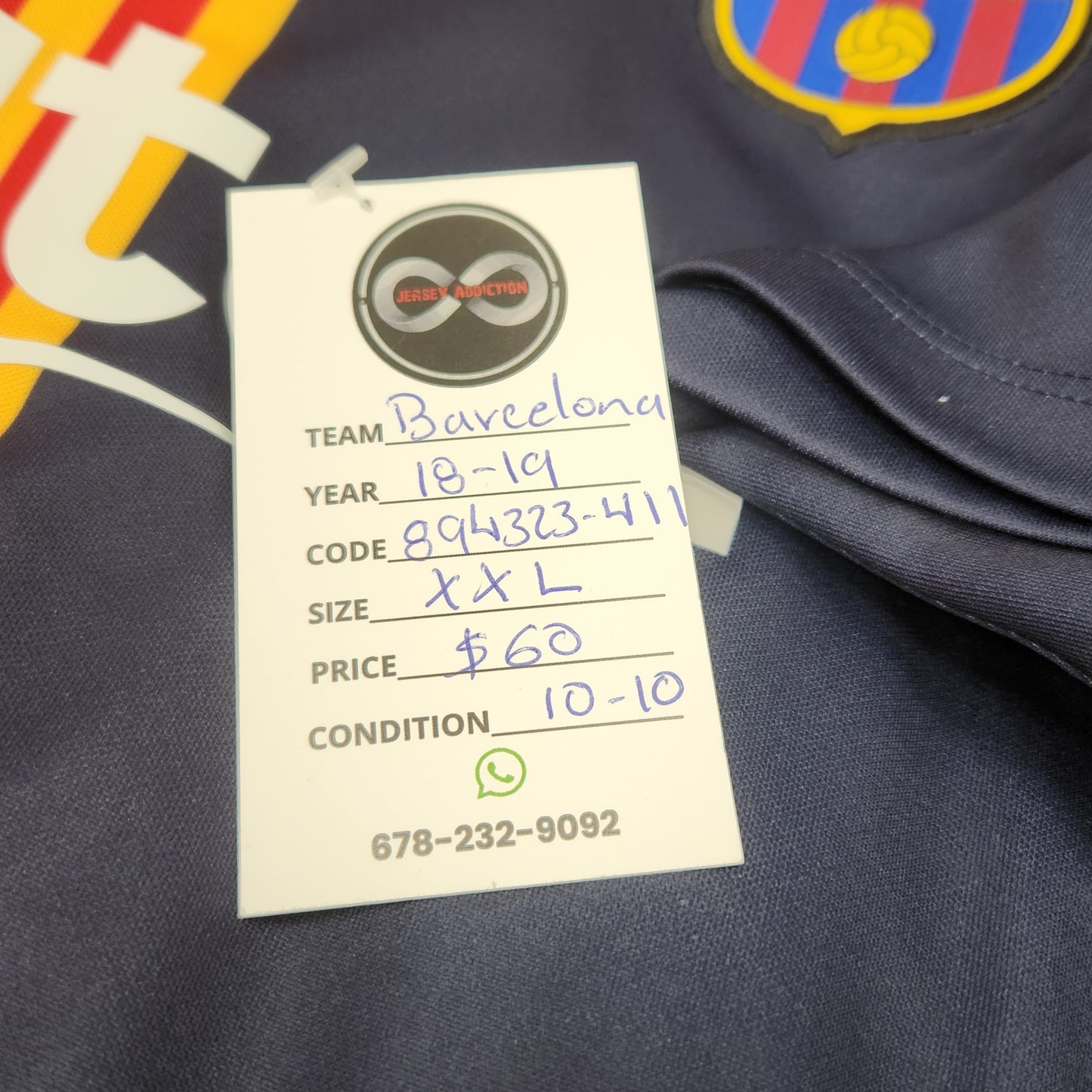 2018-19 FC Barcelona Pre-Match Jersey / 2X-Large / 10/10