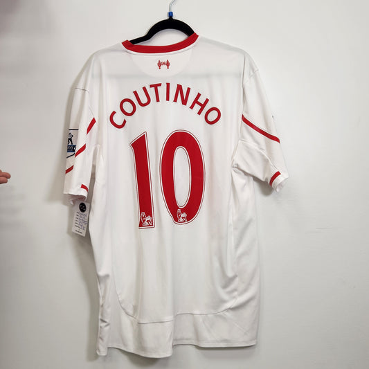 2015-16 Liverpool FC Countinho 10 Away Jersey / 2X-Large / 10/10