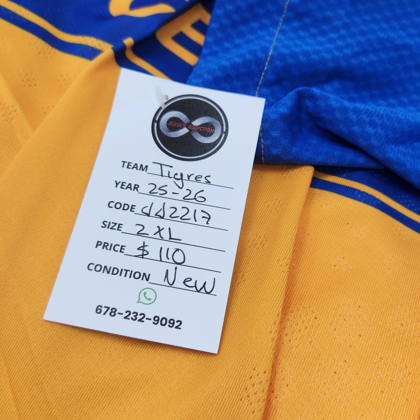 2025-26 Tigres UANL Player Version Home Jersey / 2X-Large / New