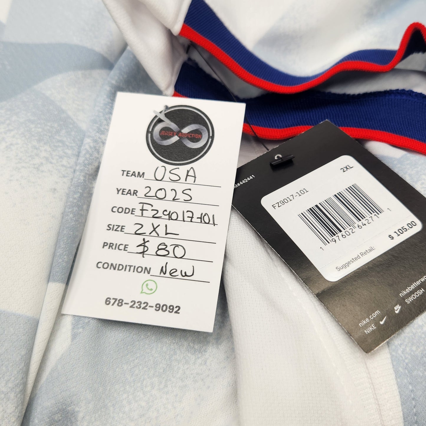 2025 USA Pre-Match Jersey / 2X-Large / New
