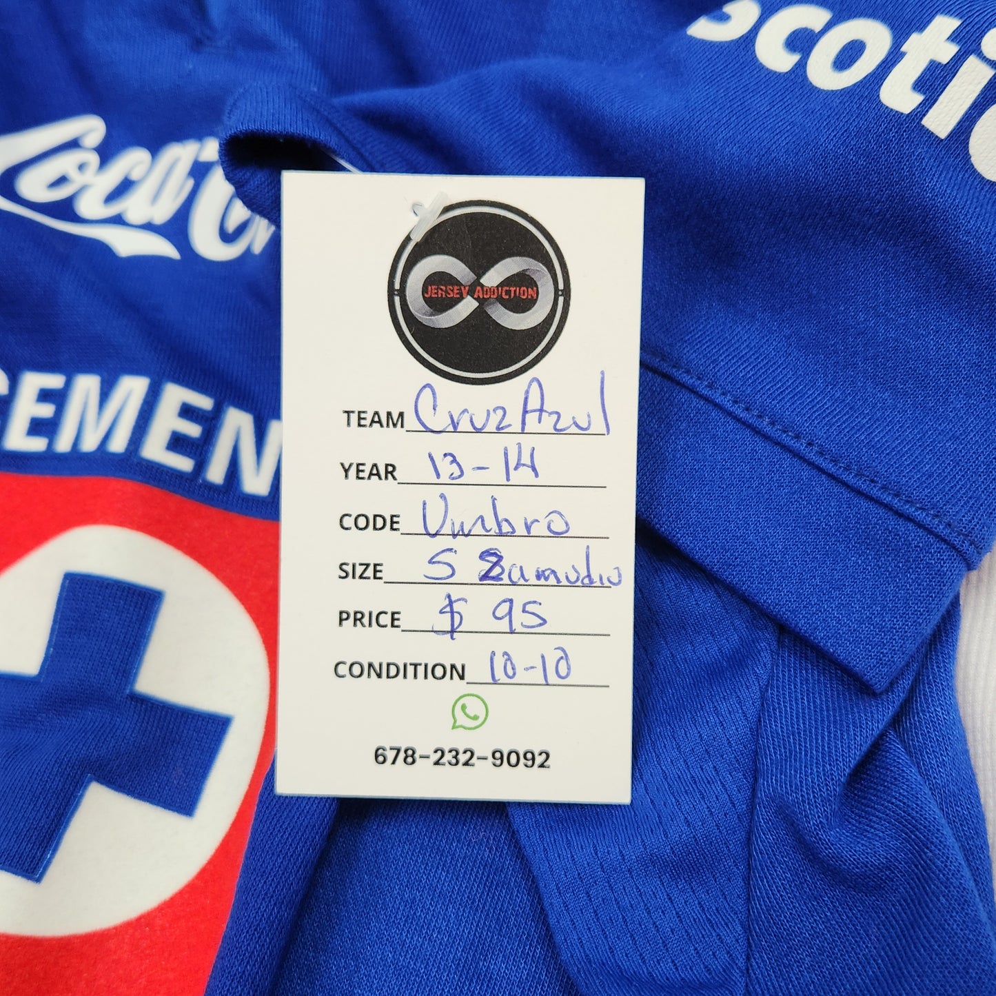 2013-14 Cruz Azul Zamudio 7 Home Jersey / Small / 10/10