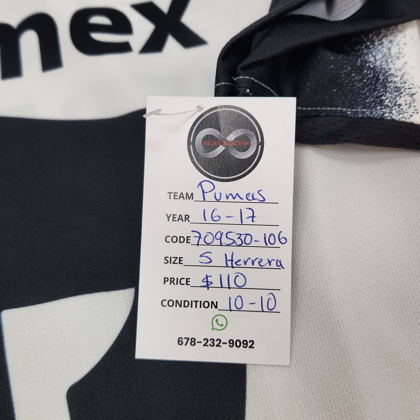 2015-16 Pumas UNAM Herrera 15 Third Jersey / Small / 10/10