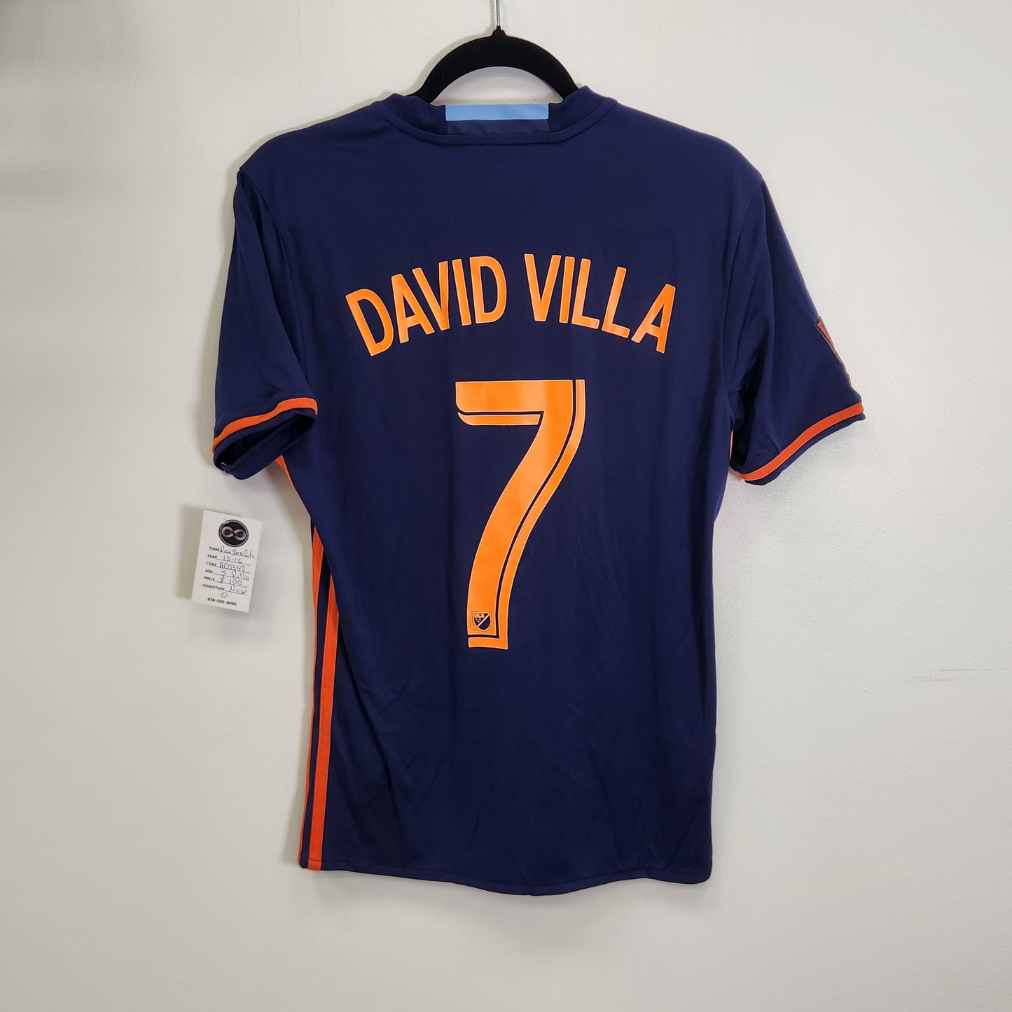 2015-16 New York City FC David Villa 7 Away Jersey / Small / New