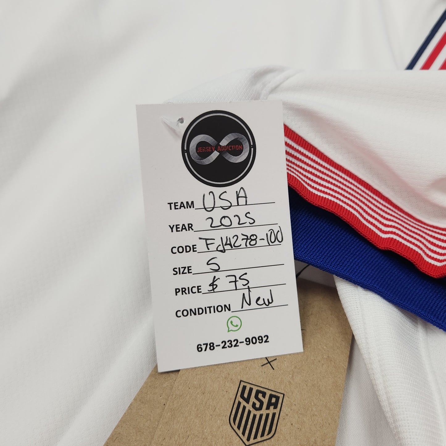 2025 USA Home Jersey / Small / New