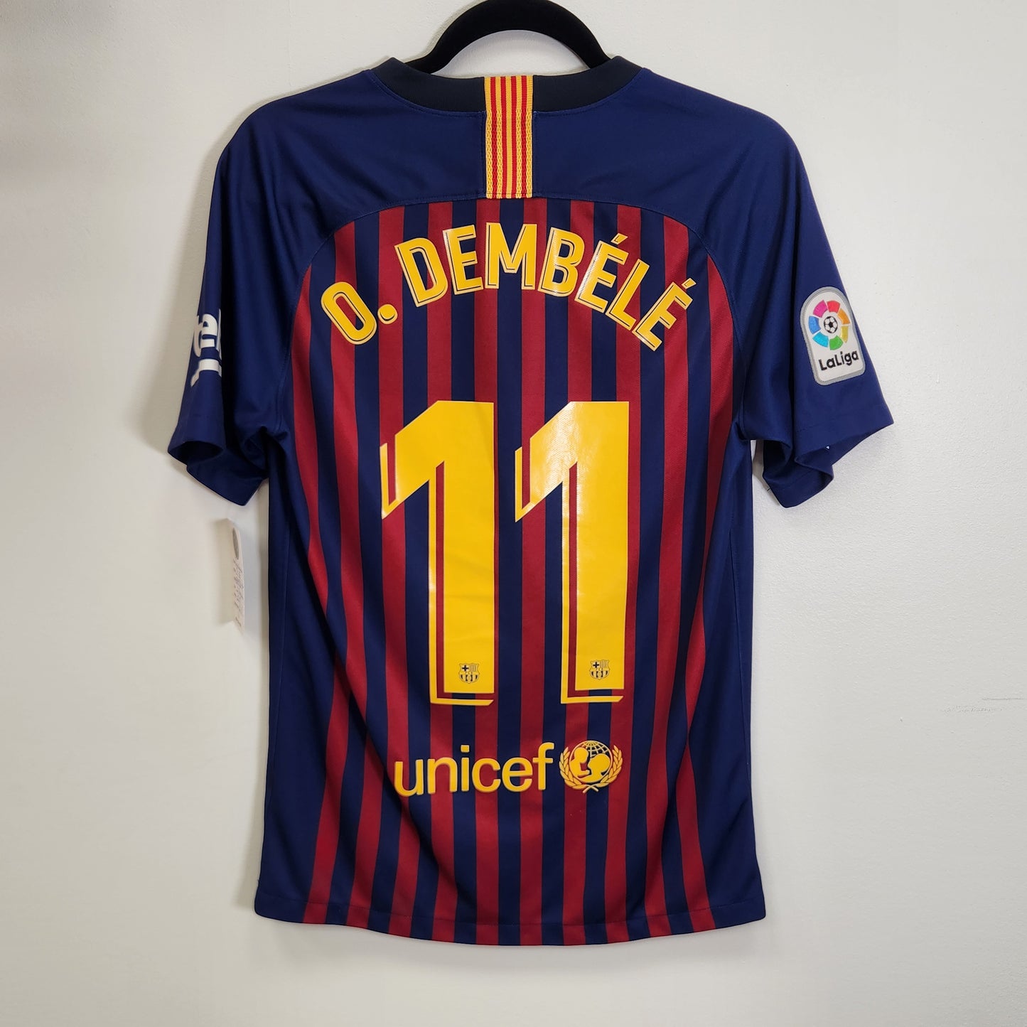 2017-18 FC Barcelona O.Dembele 11 Home Jersey / Small / 10/10