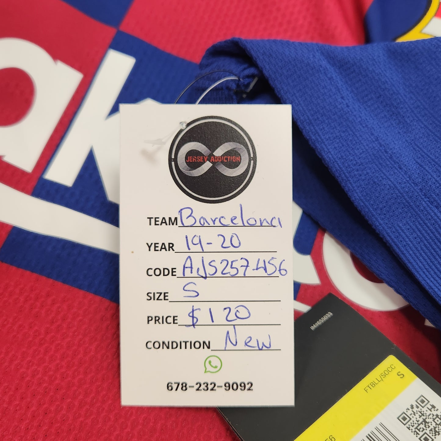 2019-20 FC Barcelona Home Jersey / Small / New