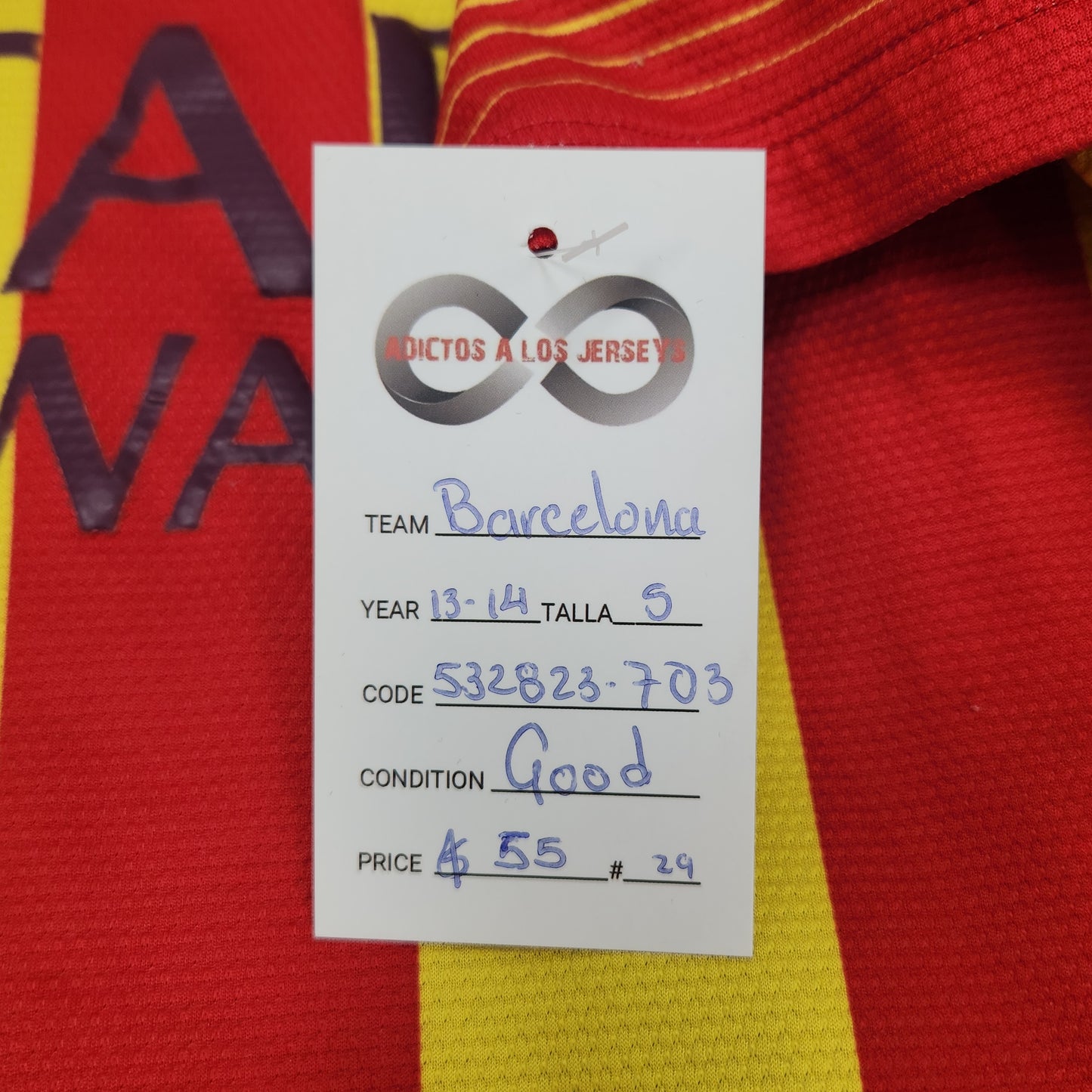 2013-14 FC Barcelona Away Jersey / Small / Good