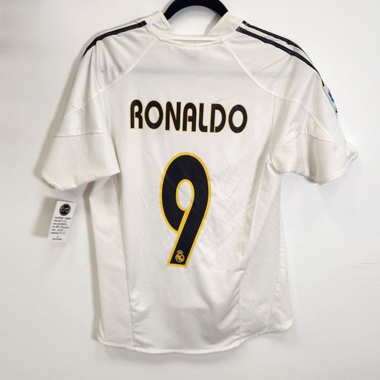 REAL MADRID 2004-05 HOME JERSEY / RONALDO / SMALL / 8-10