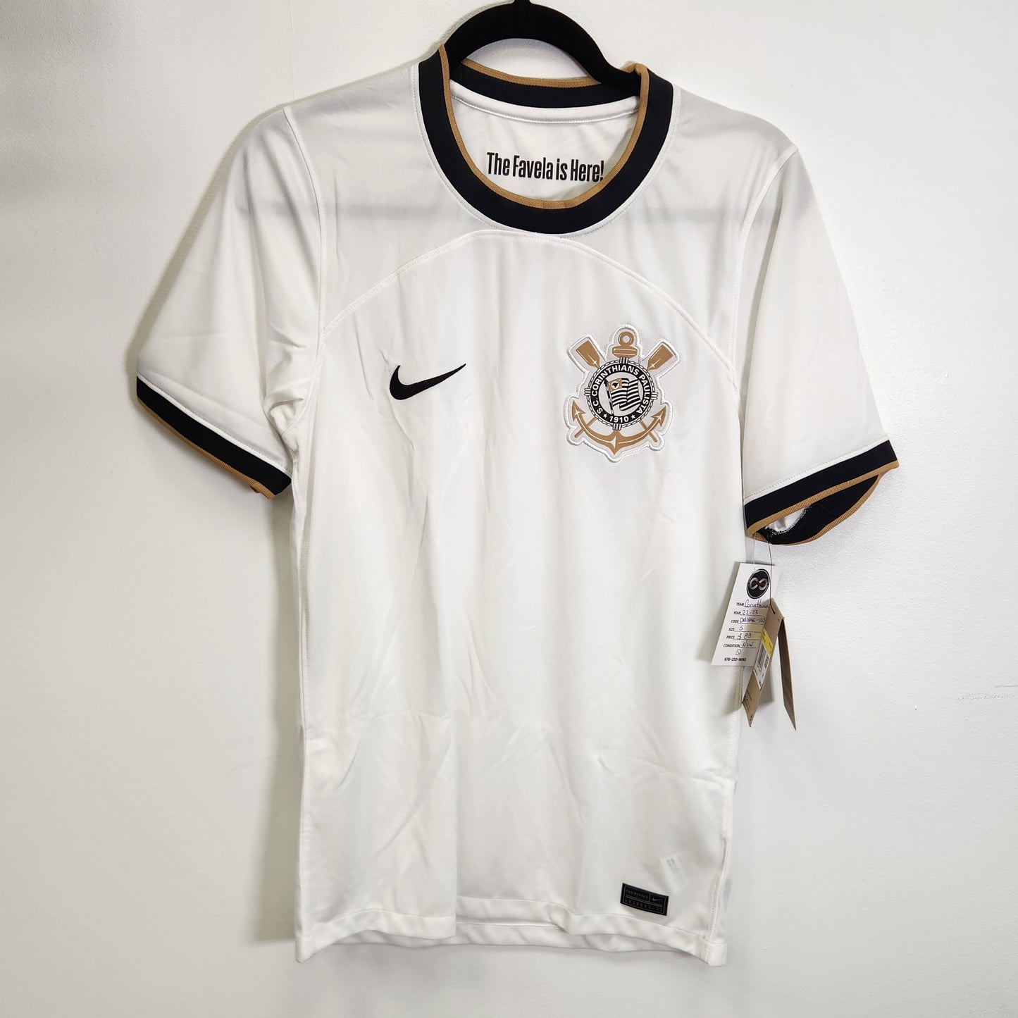 CORINTHIANS HOME JERSEY 2022-23 / SMALL / NWT