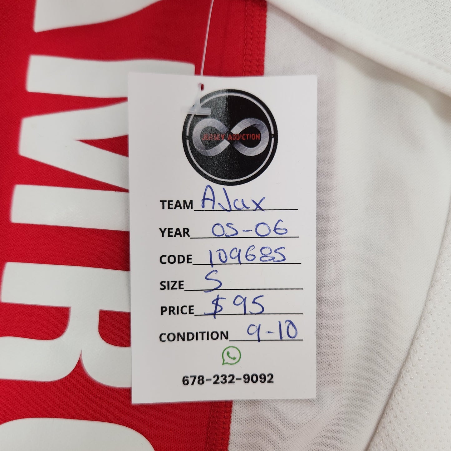 2005-06 Ajax Amsterdam Home Jersey / Small / 9/10