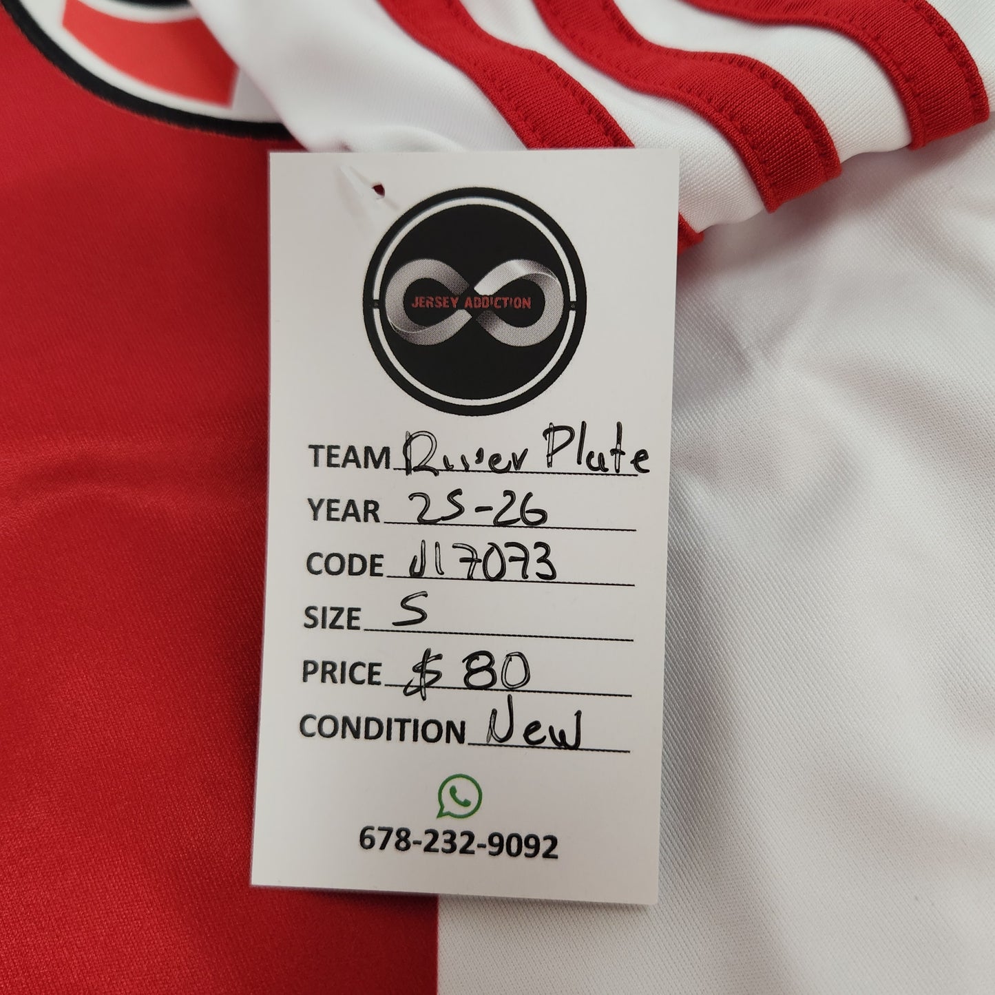 2025-26 River Plate Home Jersey / Small / New
