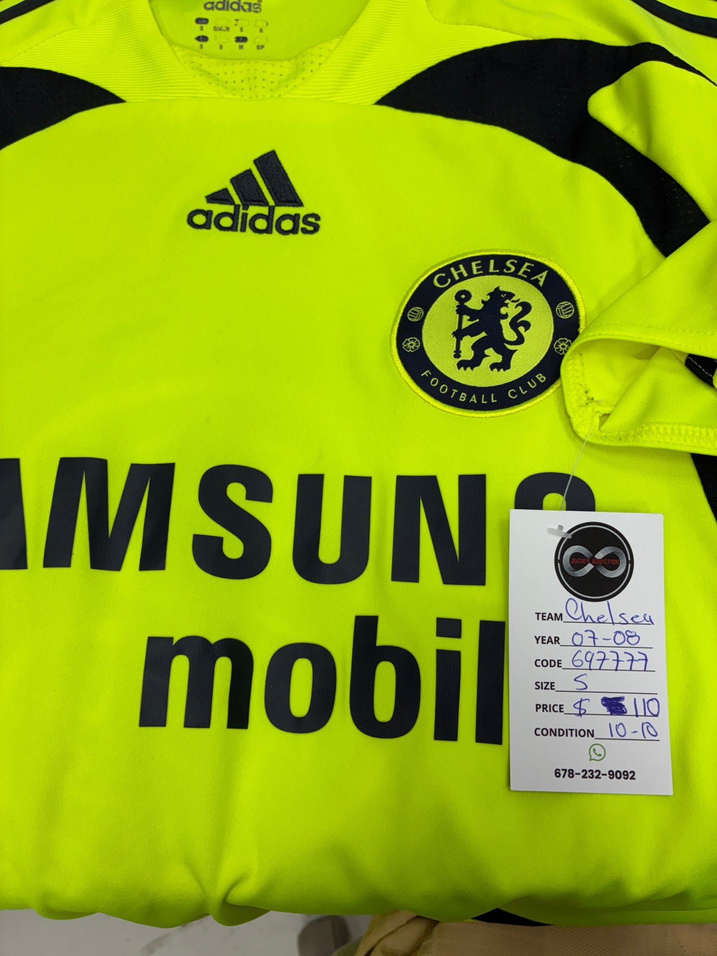 2007-08 Chelsea FC Away Jersey / Small / 10-10