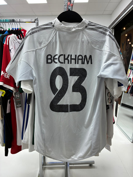 2004-05 Real Madrid 23 Beckham Home Jersey / X large Youth / 7-10