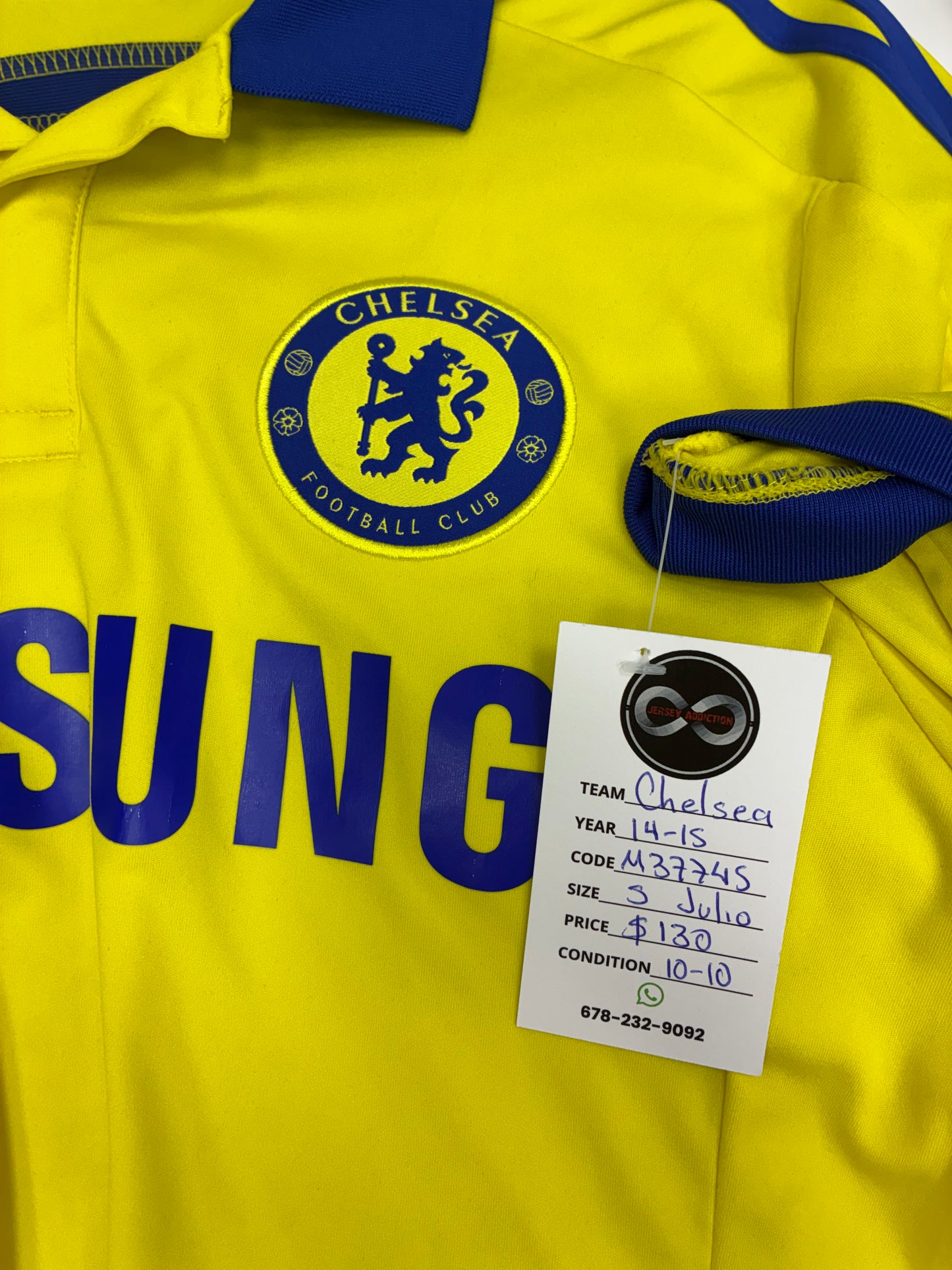 2014-15 Chelsea FC 27 Julio Away Jersey / Small / 10-10