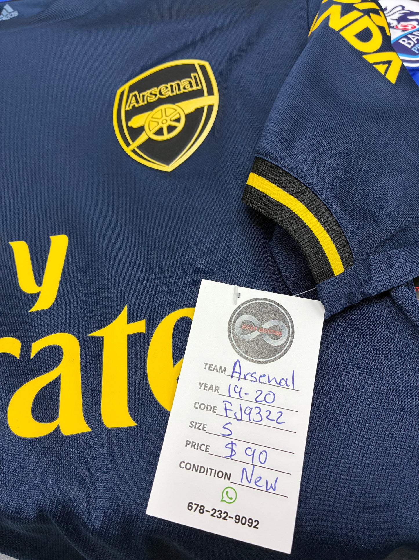 2019-20 Arsenal Third Jersey / Small / New