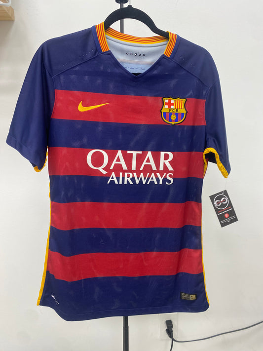 2015-16 FC Barcelona Home Jersey Player Version / Medium / 10/10
