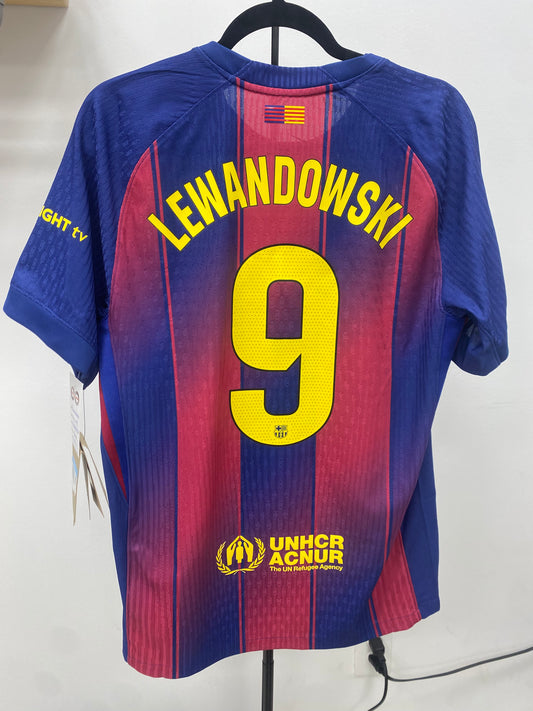 2015-16 FC Barcelona 9 Lewandowski Home Jersey / Medium / New /
