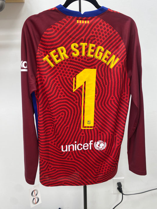 2020-21 FC Barcelona 1 Ter Stegen GK Jersey / Medium / 10-10