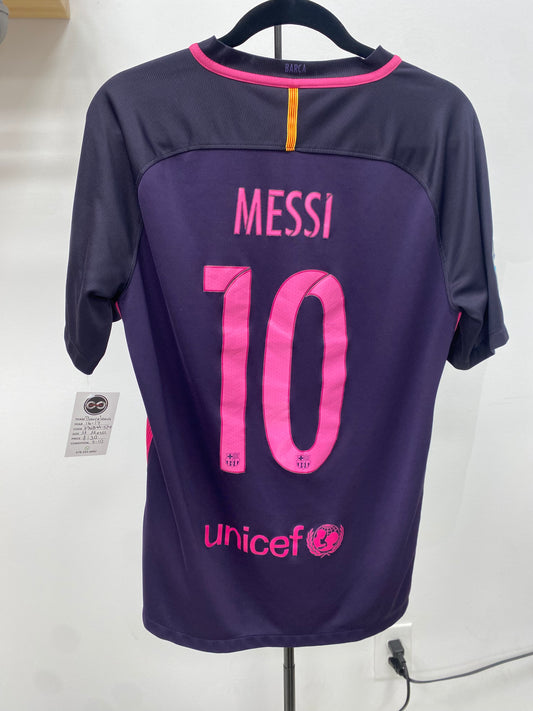 2016-17 FC Barcelona 10 Messi Away Jersey / Medium / 9/10