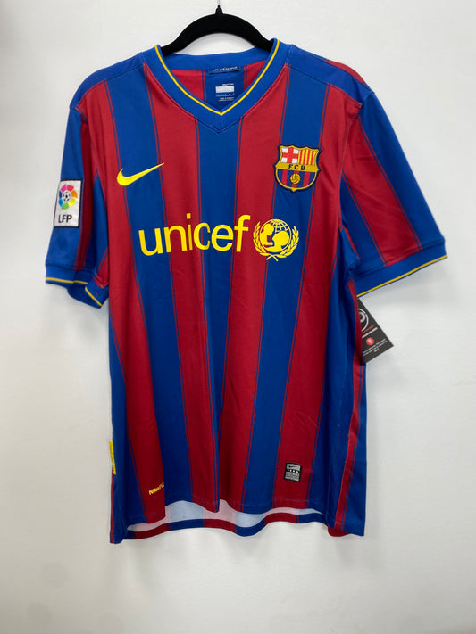 2009-10 FC Barcelona Home Jersey / Large / 8/10