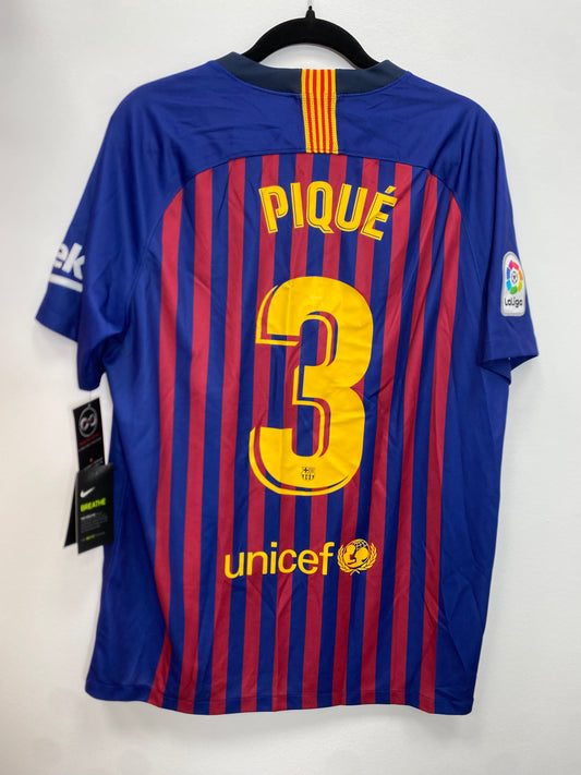 2018-19 FC Barcelona Player Version 3 Pique Home Jersey / Large / New