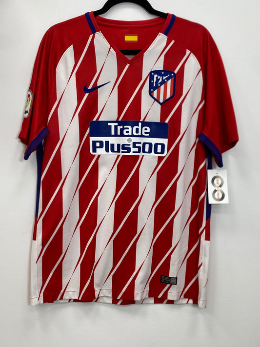 2017-18 Atlético Madrid Home Jersey / Large / 9/10