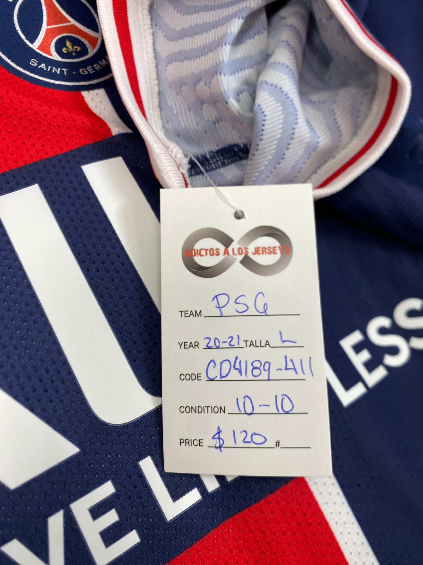 2020-21 Paris Saint-Germain Home Jersey / Large / 10/10