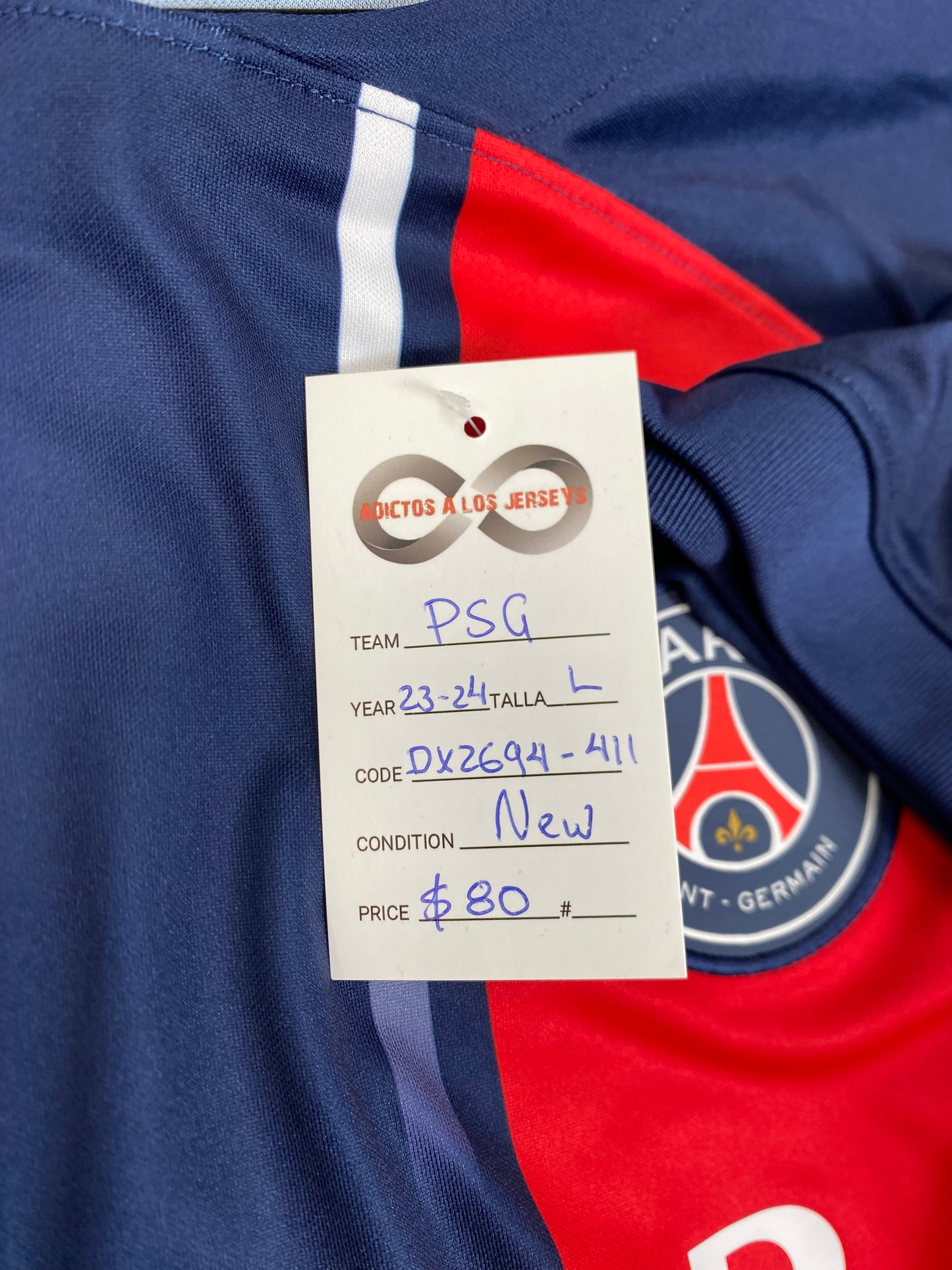 2023-24 Paris Saint-Germain Home Jersey / Large / New