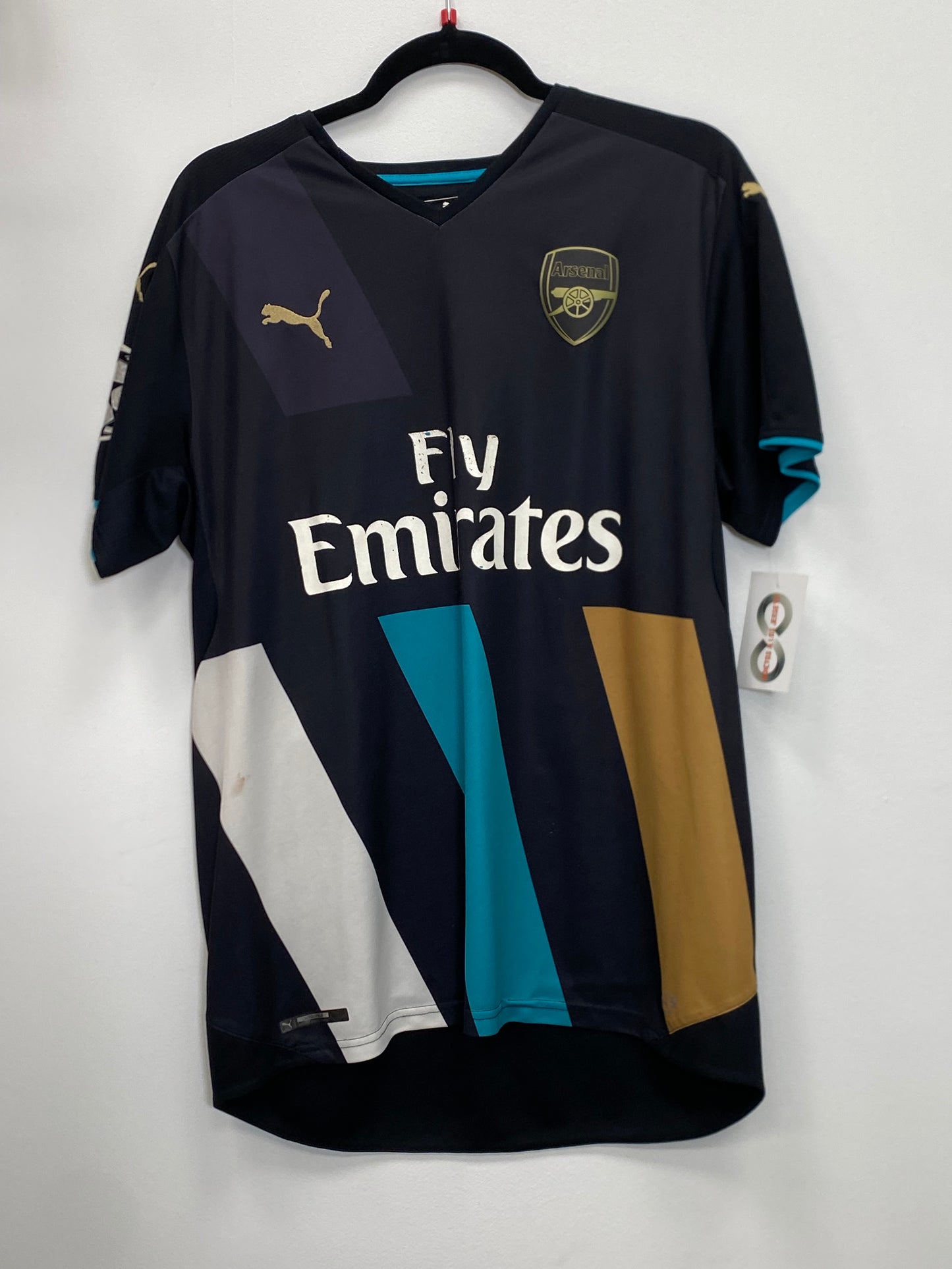 2015-16 Arsenal FC Alexic 17 Third Jersey / Large / 8/10