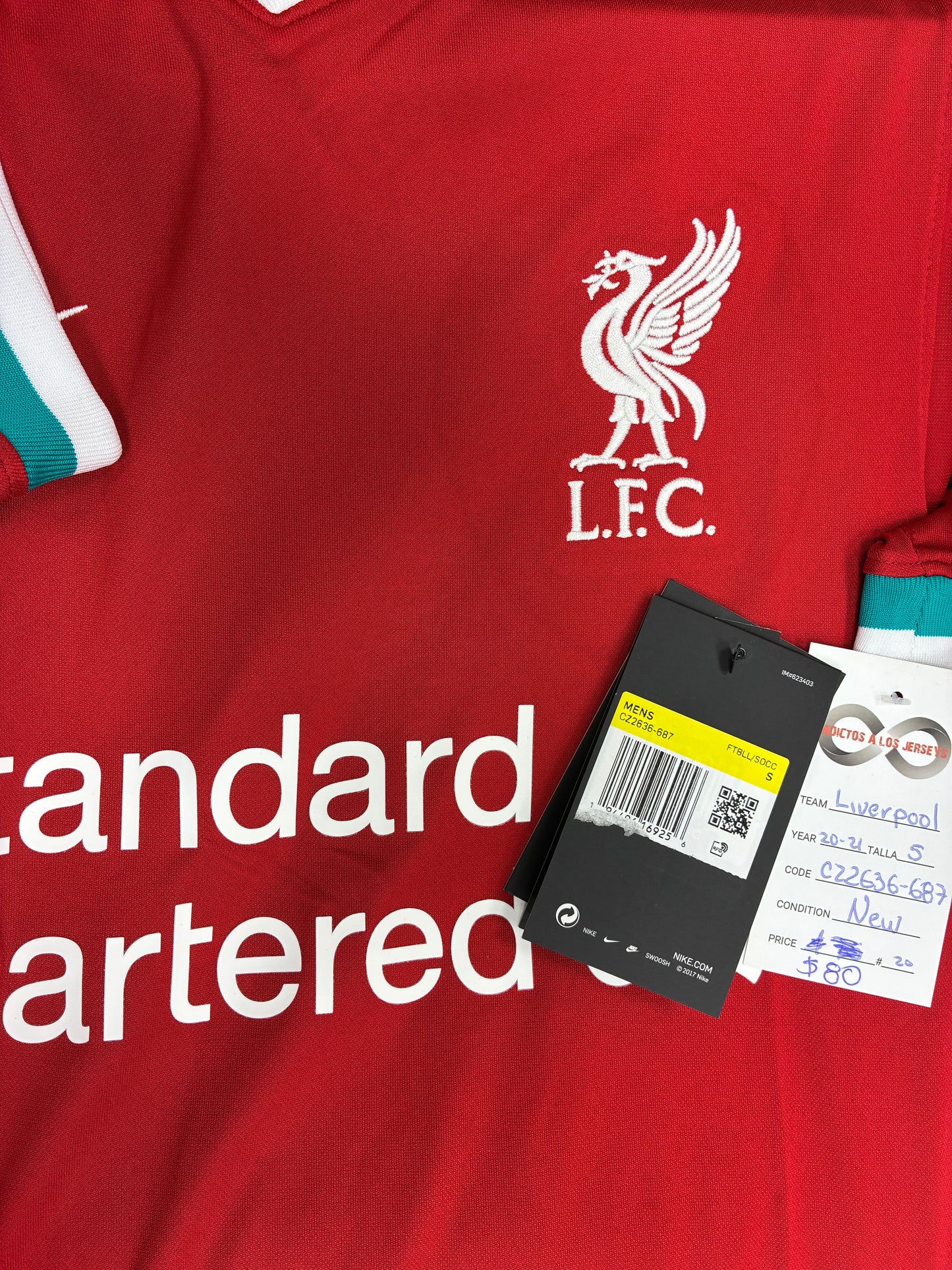 2021-22 Liverpool FC Home Jersey / Small / 10-10
