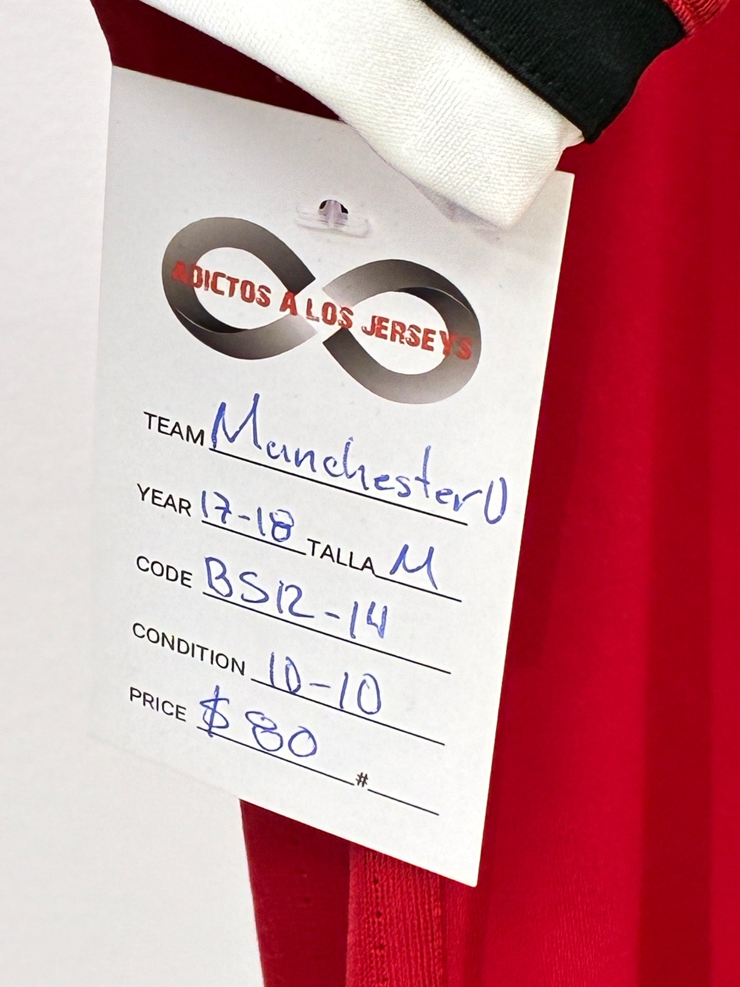 2017-18 Manchester United Home Jersey / Medium / 10/10
