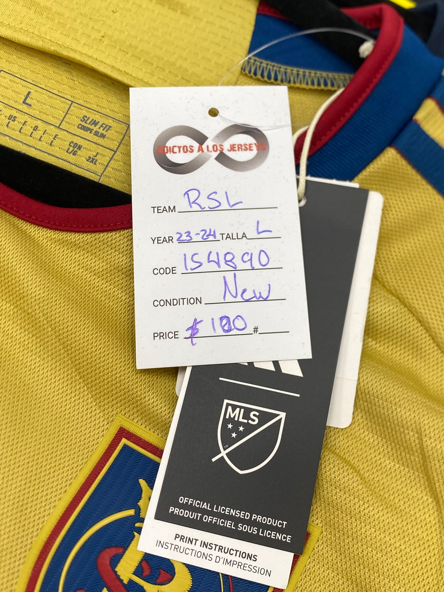 2023-24 Real Salt Lake Player Version Away Jersey / Large / New